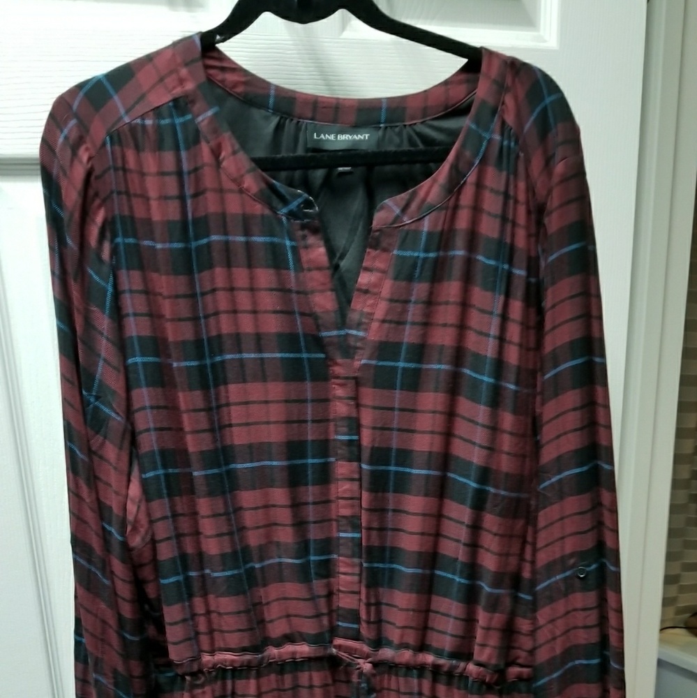 Long sleeve Red Plaid Dress